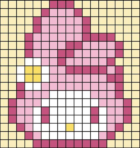 145155 Hello Kitty Crochet, Granny Square Crochet Patterns Free, Graph Crochet, Easy Pixel Art, Pixel Art Templates, Pixel Drawing, Diy Perler Bead Crafts, Pixel Crochet, Pixel Art Grid