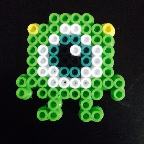 Mike Wazowski perler beads Fuse Bead Ideas 3d, Melting Beads Design, What To Make With Fuse Beads, Purple Flower Perler Beads, Peeler Bead Ideas Square, Spongebob And Patrick Perler Beads, Melty Beads Ideas Easy Cute, Melty Beads Ideas Cute, Pelar Beads Ideas