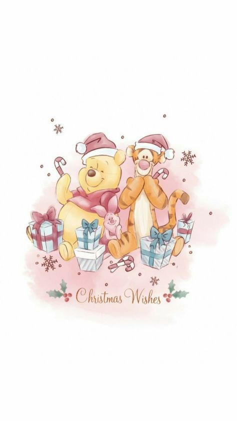 Christmas Cute Drawing, Winnie The Pooh And Tigger, Pooh And Tigger, Christmas Wallpaper Iphone Cute, Pooh Christmas, Winnie The Pooh Pictures, Winnie The Pooh Christmas, Cute Winnie The Pooh, Images Disney