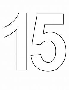 Large Printable Number 15 Outline Large Printable Numbers, Free Printable Numbers, Numbers Printable, Number Templates, Number 15, Number Design, Large Numbers, Printable Numbers, Templates Printable Free