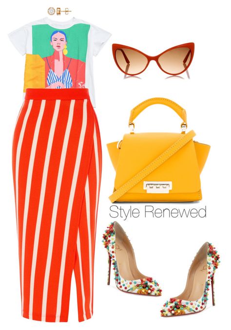 "Color Block" by sherristylz on Polyvore featuring ZAC Zac Posen, Karen Millen, Christian Louboutin and Tom Ford Christian Woman Fashion, Yellow And Red Outfit, Matching Set Outfit Summer, Contrast Outfit, Looks Street Style, Zac Posen, Looks Chic, Karen Millen, Casual Summer Outfits