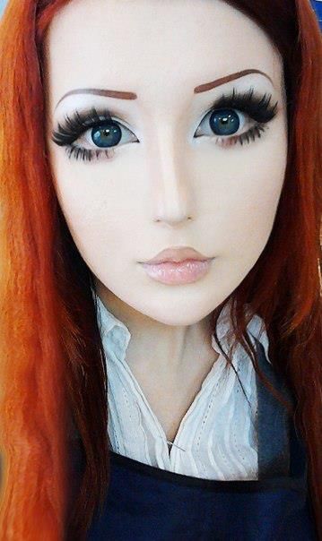 Real Life Woman That Transforms Herself Into Looking Like a Wide-Eyed Anime Character [ UpUrGame.com ] #cosplay #anime #game Anime Make-up, Anime Eye Makeup, Human Doll, Manga Eyes, Anime Makeup, Makeup Tutorial Video, Doll Makeup, Fx Makeup, Makeup Transformation