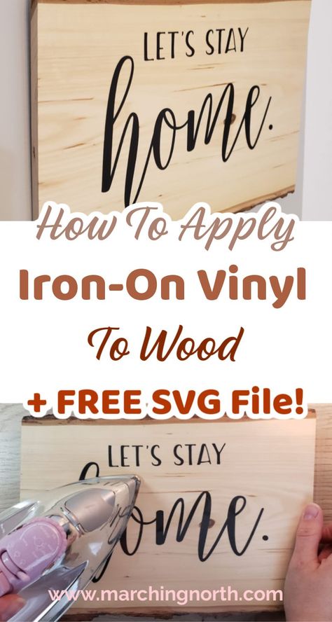 Cricut Wood Board, How To Iron Vinyl On Wood, Cricket Maker Wood Projects, Vinyl Lettering On Wood, Making A Sign With Cricut, How To Make A Wood Sign With Cricut, How To Iron On Wood, Cricut Board Signs, Iron On Vinyl On Wood