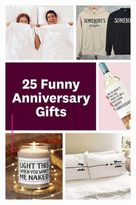 funny anniversary gift ideas Funny Anniversary Gifts For Husband, 25thanniversary Ideas, Funny 50th Anniversary Gifts, Funny Couples Gifts, 25th Anniversary Gift Ideas For Him, 40th Anniversary Gifts For Friends, Cricut Anniversary Projects, 25th Wedding Anniversary Gift Ideas For Couple, Funny Anniversary Gifts For Him