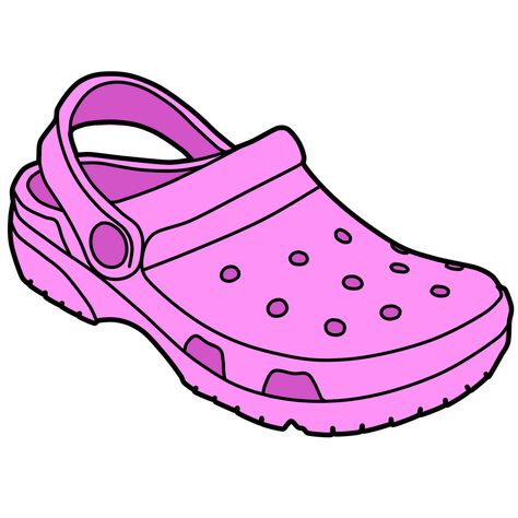 crocs Art Print by dai$y s0ck - X-Small Lighter Ideas, Purple Crocs, Shoe Drawing, Formal Cooler Ideas, Chanel Wallpapers, Pink Crocs, Shoes Drawing, Sticker Designs, Doodle Art Designs