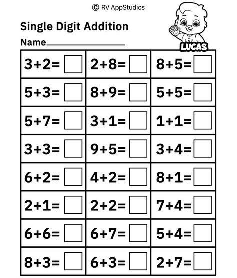 Addition Worksheets | Single Digit Addition Worksheets Mathematics Addition Worksheet, Mathematics Worksheets For Kindergarten, Single Digit Addition Worksheets, Addition Worksheets Kindergarten, Basic Math Worksheets, Adding Worksheets, Kindergarten Math Worksheets Addition, Number Names, Addition Worksheet