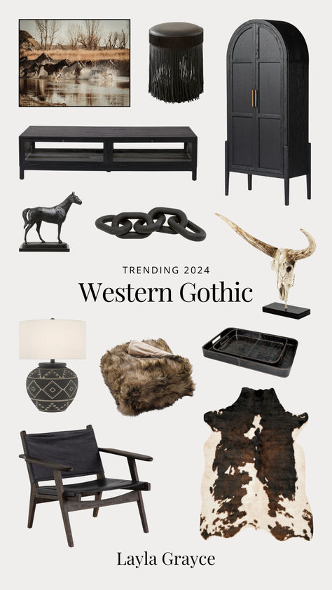 Explore the haunting allure of Western Gothic interiors: where rustic charm meets dark elegance, creating a mysterious and captivating home aesthetic. Western Goth Aesthetic, Moody Western Aesthetic, Dark Western Decor, Western Gothic Living Room, Gothic Western Home Decor, Rustic Gothic Home Decor, Western Gothic Decor, Western Gothic Aesthetic, Gothic Farmhouse Decor