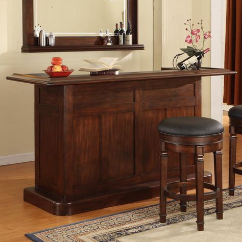 Have to have it. Nova Walnut Bar - $1379.99 @hayneedle Bar Furniture Ideas, Bar Furniture For Sale, Gold Bar Cart, Home Bar Sets, Casual Furniture, Home Bar Designs, Bar Cart Decor, Contemporary House Design, Bar Set