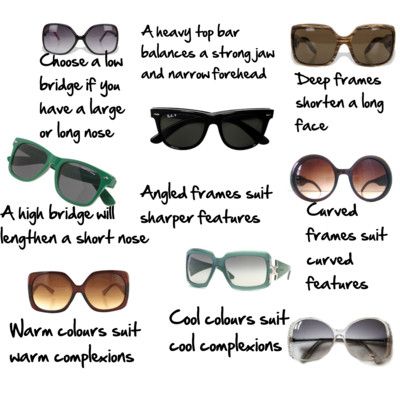 Deep frames shorten a long face & low bridge (long nose) Sunglasses Infographic, How To Choose Sunglasses, Inside Out Style, Glasses For Your Face Shape, Wide Nose, Face Angles, Oliver Goldsmith, Nose Shapes, Image Consultant