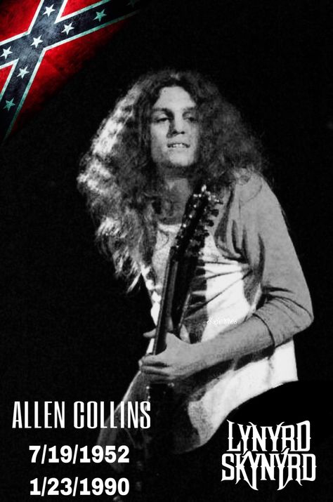 Allen Collins Lynyrd Skynyrd, Lynyrd Skynyrd Poster, Steve Gaines, Rickey Medlocke, 70s Rock And Roll, Allen Collins, Guitar Legends, Gary Rossington, Lynyrd Skynyrd Band