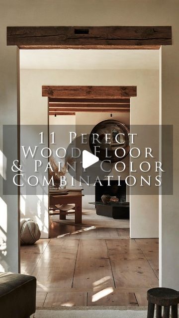 Kreiss on Instagram: "Here are 11 perfect wood floor and paint color combinations to use in your home. ❤️

#hardwoodfloors #naturalwood #luxuryinteriordesign #interiordesigntrends #paintideas #paintcolorideas #paintingtips #luxuryhomedesign #homerenovations #warmminimalism #neutralstyles" Paint Colors With Wood Floors, Floor And Paint Combinations, Wall And Floor Color Combination, Wood Flooring Colors, Wood Color Combination, Hardwood Floors Colors, Paint 2024, Wood Floor Colors, Floor Paint Colors