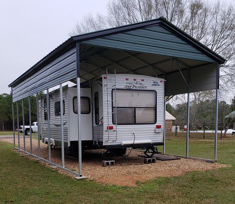 Rv Covered Parking, Porch For Rv, Metal Rv Carports, Carport Makeover, Rv Barn, Rv Shelter, Carport Prices, Carports For Sale, Rv Carports