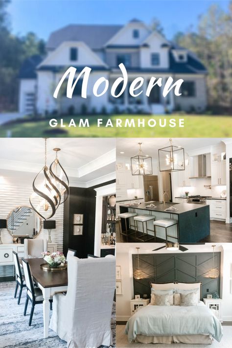 Modern Glam Farmhouse Modern Glam Farmhouse Decor, Glamour Farmhouse Decor, Modern Glam Farmhouse Living Room, Farmhouse Glam Decor Living Room, Modern Farmhouse Glam Kitchen, Glam Farmhouse Dining Room, Glam Farmhouse Living Room, Glam Farmhouse Kitchen, Parade Of Homes 2023