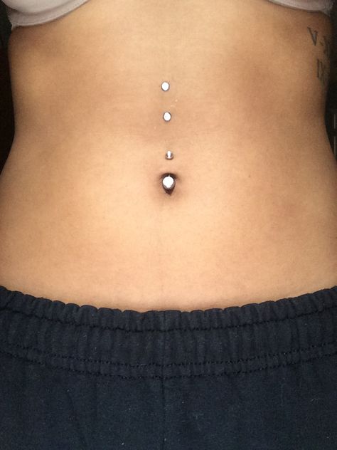 Finally got my dermals! Surface Bar Piercing Chest, Surface Belly Piercing, Dermal Ideas, Hip Dermal Piercing, Microdermal Piercing, Surface Piercing, Piercings Ideas, Dermal Anchor, Dermal Piercing