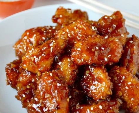 Baked Orange Chicken Recipe, Baked Orange Chicken, Orange Chicken Sauce, Easy Orange Chicken, Chinese Chicken Recipes, Orange Baking, Mapo Tofu, Orange Chicken Recipe, Clam Recipes