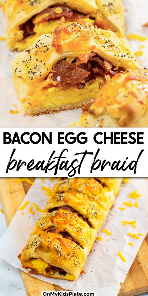 Bacon Egg & Cheese Crescent Braid Bacon Egg And Cheese Biscuit Braid, Breakfast Braid Crescent Roll, Crescent Roll Breakfast Recipes Bacon, Friendship Casserole, Crescent Braid, Breakfast Braid, Crescent Roll Breakfast Recipes, Crescent Breakfast, Cheese Biscuit