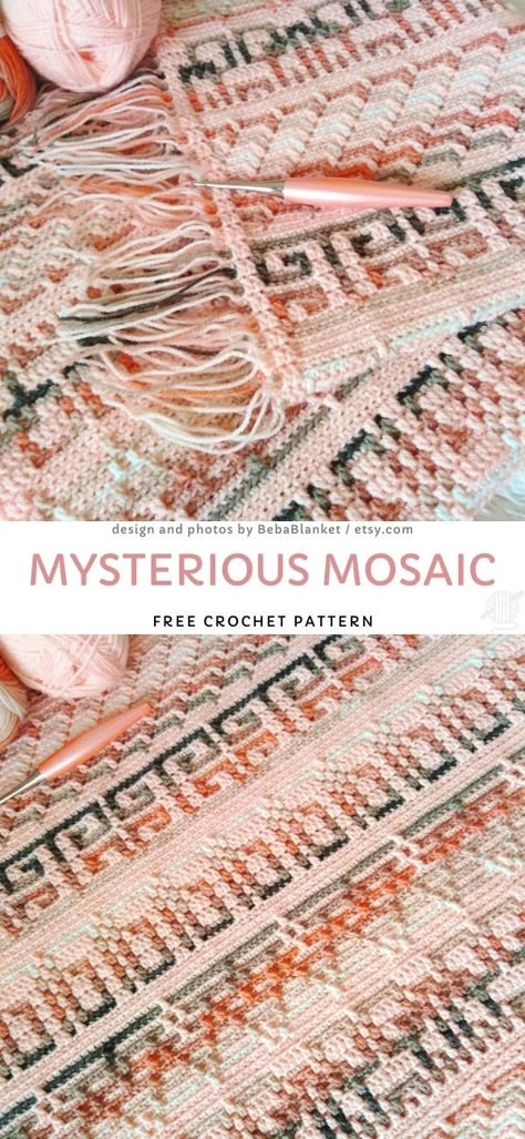 Crochet Blanket Mosaic, Boho Crochet Blanket Pattern, Intricate Crochet Patterns, Mosiac Crochet Patterns Free, Crochet Mosaic Pattern Free, Crochet Mosaic Blanket, Mosaic Crochet Blanket, Mosaic Blanket, Crochet Blanket Rainbow