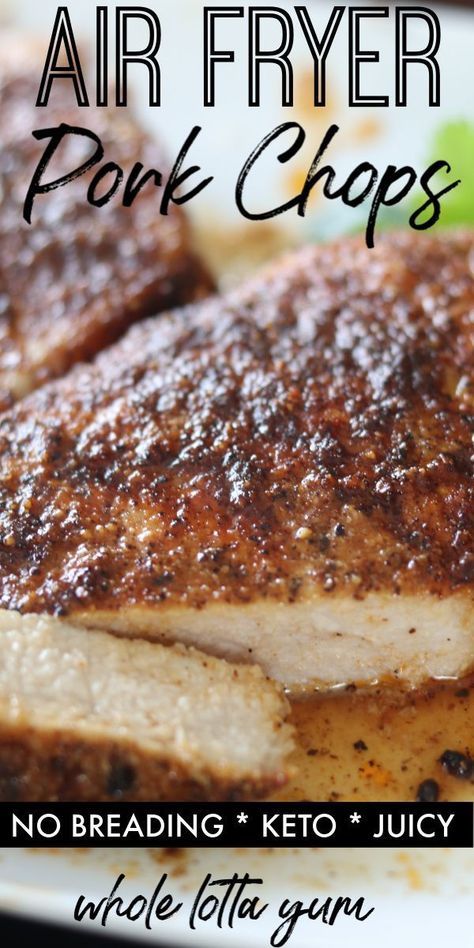 Make air fryer pork chops that are so easy and juicy! These healthy boneless pork chops are easy, low carb, paleo, and keto air fryer pork chops too. Air Fry Pork Chops, Air Fryer Pork, Air Fryer Pork Chops, Pastas Recipes, Cooks Air Fryer, Juicy Pork Chops, Air Fried Food, Air Fryer Oven Recipes, Air Fry Recipes