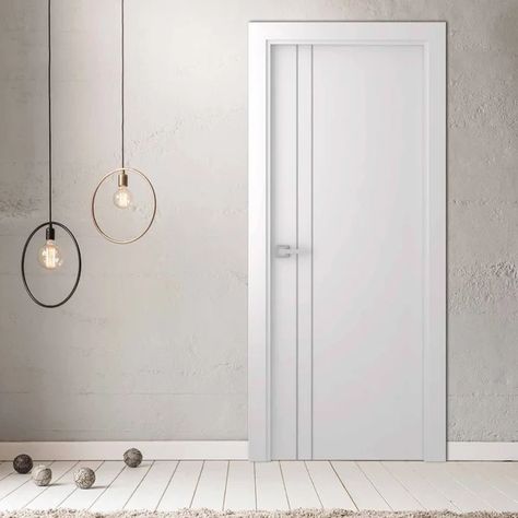 Flush Manufactured Wood Finish Optima Standard Door Door Design Modern White Colour, Door Design In White Colour, Interior Doors White Modern, Contemporary Interior Doors Modern Homes, Interior Door Styles Modern White, Simple Bedroom Door Design, Minimal Door Design, White Doors Interior, Modern Bedroom Doors