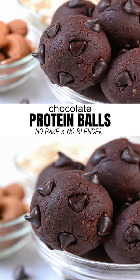 Easy Chocolate Protein Balls Recipe No Bake Chocolate Protein Powder Energy Balls, Quick Oats Protein Balls, Reese’s Protein Balls, Healthy Brownie Balls, Protein Brownie Balls, Chocolate Protein Powder Balls, Protein Balls No Oats, Protein Balls Without Protein Powder, Protein Balls Without Oats