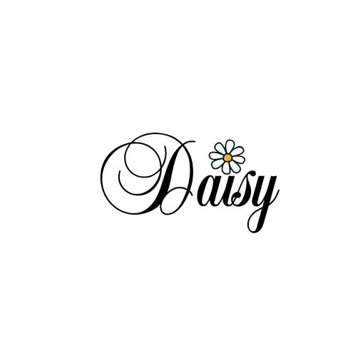 Daisy Calligraphy, Daisy Logo Design, Eyelashes Design, Daisy Name, Album Cover Wallpaper Collage, Plate Ideas, Daisy Tattoo, Nail Logo, Word Fonts