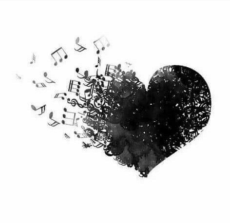 Musical Notes, Music Note, Black Heart, A Black, Musical, Black And White, Music, White, Black