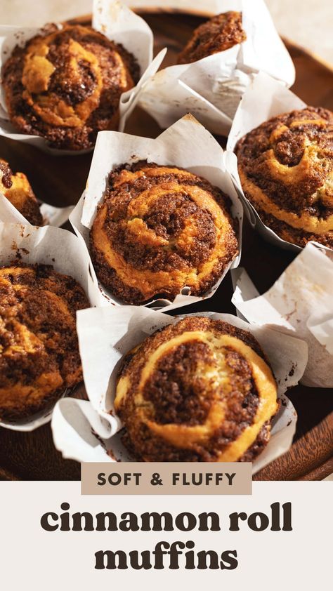 Cinnamon Rolls Muffins, Winter Muffin Recipes, Mocha Cinnamon Rolls, Loaded Muffins, Baking Besties, Cafe Treats, Fluffiest Cinnamon Rolls, Cinnamon Sugar Muffins, Fall Muffins