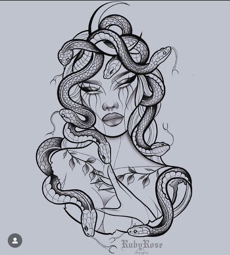 Gotik Tattoo, Medusa Tattoo Design, Egiptul Antic, Small Pretty Tattoos, Tattoos For Black Skin, Medusa Tattoo, Tattoo Style Drawings, Tattoo Design Book, Spine Tattoos