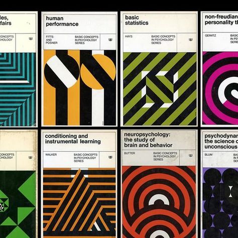 Julian Montague on Instagram: "Basic Concepts in Psychology Series covers, late 1960s—early 1970s by Swiss-born, San Francisco-based designer Willi Baum. This series is one of my favorite mid-century design finds in my book digging career, I own the whole set. #wilibaum #midcenturydesign" Swiss Design, Late 1960s, Publication Design, Basic Concepts, Book Cover Design, Mid Century Design, Editorial Design, Book Design, Psychology