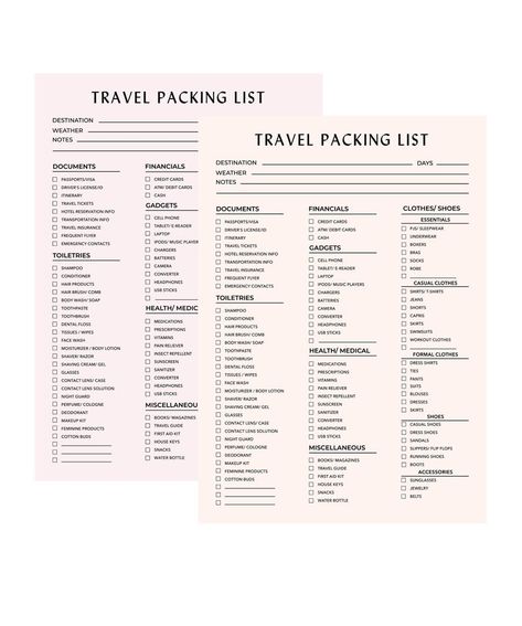 Travel Packing List Printable, Vacation Checklist, Packing List, Vacation Planner, Travel Checklist, Holiday Packing List - Etsy Travel Packing List Printable, Holiday Packing List, Trip Essentials Packing Lists, Holiday Packing Lists, Vacation List, Travel Packing Checklist, Vacation Checklist, Vacation Packing List, Travel Packing List