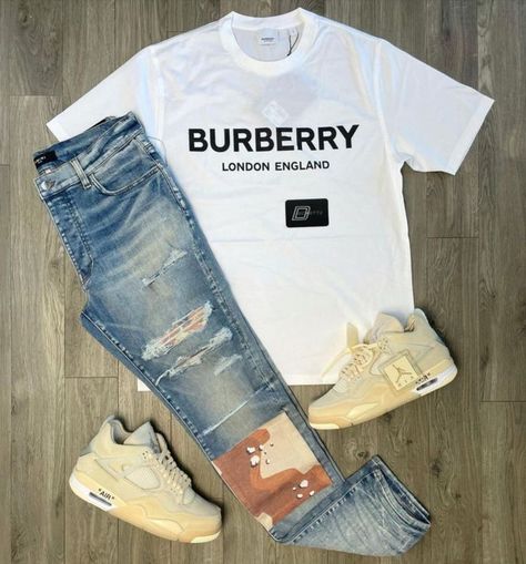 Outfit Jordan 4, Man Fits, Air Jordan Outfit, Outfit Jordan, Summer Swag Outfits, Guys Fashion Casual, Clothes Wishlist, Burberry Shirt, Hype Clothing