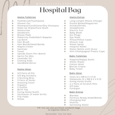 Full Hospital Bag Checklist for Mum & Baby Hospital Bag Checklist Uk, Maternity Pads, Medical Tips, Water Wipes, Mum And Baby, Baby Toiletries, Bag Checklist, Hospital Bag Checklist, Home Doctor