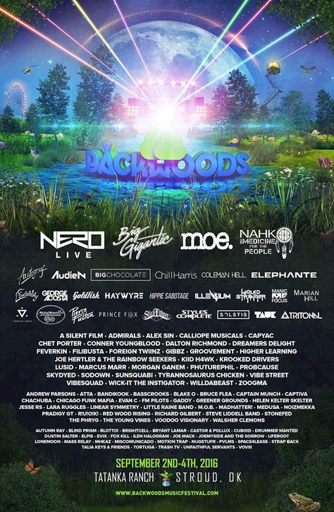 Backwoods Camping & Music Festival 2016 Giveaway Contest on TheUntz.com. Camping Music Festival, Festival List, Music Festival Camping, Hippie Sabotage, Music Festival Poster, Rock Festivals, Music Fest, Festival Posters, Silent Film