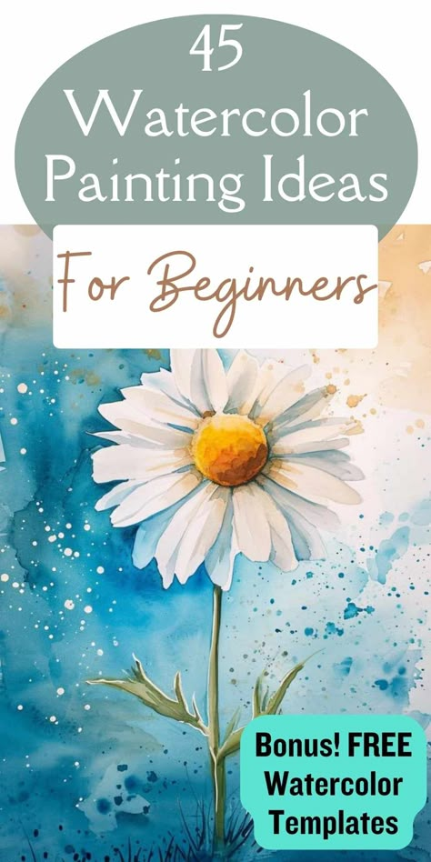 Dive into the world of watercolors with a collection of 45+ easy and beautiful watercolor painting ideas for beginners. Discover the joy of painting with these beginner-friendly concepts that promise to spark your creativity and build your skills. From serene landscapes to vibrant florals, start your watercolor journey with confidence and inspiration! #WatercolorBeginners #PaintingIdeas #CreativeArt Pictures To Watercolor Paint, Watercolour Workshop Ideas, Watercolor Pencil For Beginners, Learning Watercolor Painting, Abstract Watercolor Flowers Tutorial, Abstract Landscape Painting Watercolor, Watercolor Practice Exercises, Easy Watercolours For Beginners, Watercolor Drawing Ideas