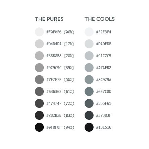 Pures and Cools – The Hex Values Blue Gray App Icons, App Icon Color Palette, Color Palette Dark Blue, Icon Color Palette, Grey Library, White Hex Code, Gray App Icons, Shades Of Gray Color, Color Palette Dark