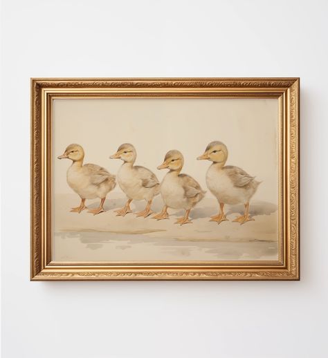 Vintage Art Nursery, Vintage Duck Nursery Theme, Little Duckling Nursery, Nursery Duck Theme, Duckling Nursery Theme, Yellow Duck Nursery Theme, Vintage Duck Nursery, Duck Themed Nursery, Duckling Nursery