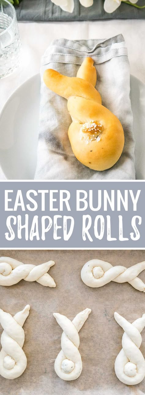 These Easter Bunny Rolls are so easy to make and perfect for brunch or dinner! Made from fool-proof homemade yeast dough, these cute bunny-shaped rolls are buttery, fluffy, and so cute with their salty tails. Bunny Shaped Rolls, Easter Bunny Rolls, Bunny Rolls, Traditional Easter Recipes, Homemade Yeast, Yeast Dough, Easter Lunch, Easter Menu, Easter Dinner Recipes