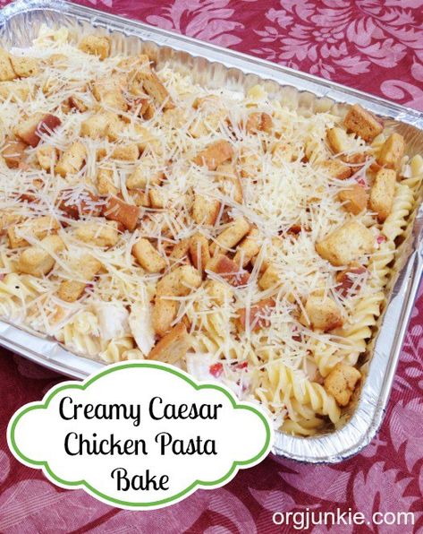 Chicken Caesar Pasta Bake Creamy Caesar Chicken, Chicken Caesar Pasta, Caesar Chicken, Caesar Pasta, Greek Chicken Recipes, Meal Train Recipes, Paleo Chicken Recipes, Chicken Pasta Bake, Chicken Drumstick Recipes