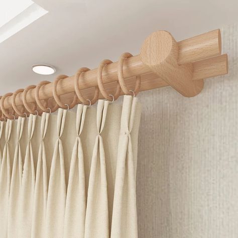 Beech Solid Wood Curtain Rods Roman Poles Single Double Rod Japanese Wooden Track Brackets Holder Rings Accessories Customized _ - AliExpress Mobile Curtains Holder, Modern Curtain Rods, Plastic Patio Chairs, Wooden Curtain Rods, Wooden Curtain Poles, Wood Curtain Rods, Wooden Curtain, Microfiber Sectional Sofa, Wood Curtain