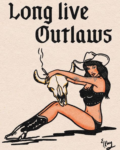 El Ray ✍🏻💀 on Instagram: “New Design for sale Long live Outlaws DM ME FOR DETAILS thank y’all 👧🤠❤️🙏🏻🐎🐴😎 . . . . . . . . . . . #pinup #cowgirl #art #design #share…” Women Hoodies, Aesthetic Women, Cow Skull, Vintage Graphic, Instagram Art, Long Live, Y2k Aesthetic, 90s Vintage, Cow