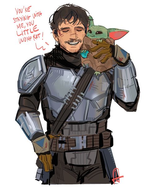 Jedi Din Djarin, Mandalorian And Grogu Art, Mando And Grogu Fanart, Mandolorian Fanart, Grogu Drawing, Grogu Fanart, Din Djarin Fanart, Mando Fanart, The Mandalorian Fanart