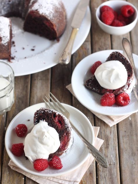 Chocolate Raspberry Bundt Cake from completelydelicious.com Chocolate Sour Cream Bundt Cake, Chocolate Raspberry Bundt Cake, Sour Cream Bundt Cake, Raspberry Bundt Cake, Baking Lessons, Completely Delicious, Baking Journal, Chocolate Bundt, Chocolate Bundt Cake