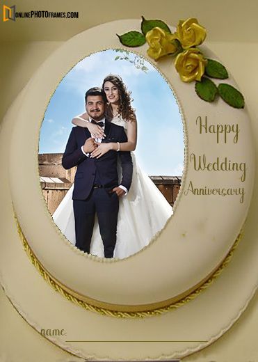 Wedding Cake With Photos, Anniversary Frame Background, Wedding Anniversary Frames, Frame For Anniversary, Happy Anniversary Photo Frame, Photo Cake Design, Wedding Anniversary Photoshoot Ideas, Happy Wedding Anniversary Cake, Wedding Anniversary Photo Frame