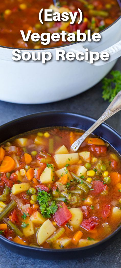 How to Make Vegetable Soup
What I love about this soup is that it comes together in one pot and it’s super easy to make. With minimal mess and maximum flavor, you can’t get much better than that. Follow the simple steps below to be well on your way to a comforting bowl of veggie soup. Fast Vegetable Soup, Veg All Soup Recipe, Natashas Kitchen Vegetable Soup, We Vegetable Soup, Vegetarian Veggie Soup, Ww Veggie Soup, Easy Vegetable Soup With Canned Vegetables, Vegetable Soup For Two, How To Make Vegetable Soup Homemade