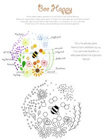 Bee happy free embroidery pattern Embroidery Sampler, Pola Sulam, Embroidery Flowers Pattern, Japanese Embroidery, Embroidery Patterns Free, 자수 디자인, Silk Ribbon Embroidery, Crewel Embroidery, Bee Happy