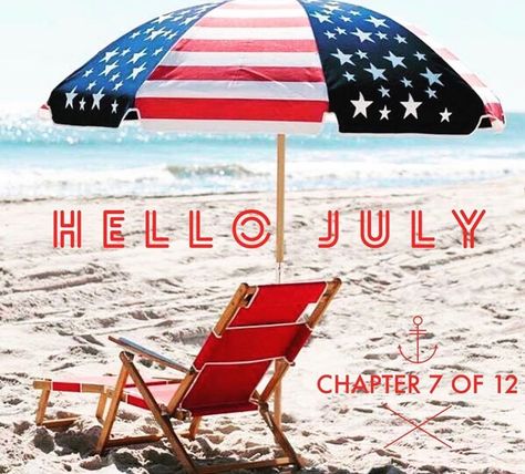 Hello July Chapter 7 Of 12, July Chapter 7 Of 12, Summer Cover Photos, Fairy Boat, Pallet Snowman, Umbrella Beach, Hello July, Usa Beaches, Vacation Usa