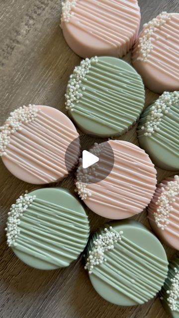 Sage Desert Table, Sage Green Cookies Wedding, Pink And Sage Birthday Party, Sage Green Wedding Cookies, Sage Green And Pink Baby Shower, Sage Green Desserts, Birthday Party Treat Table Ideas, Pink And Green Baby Shower Ideas, Sage Green Dessert Table