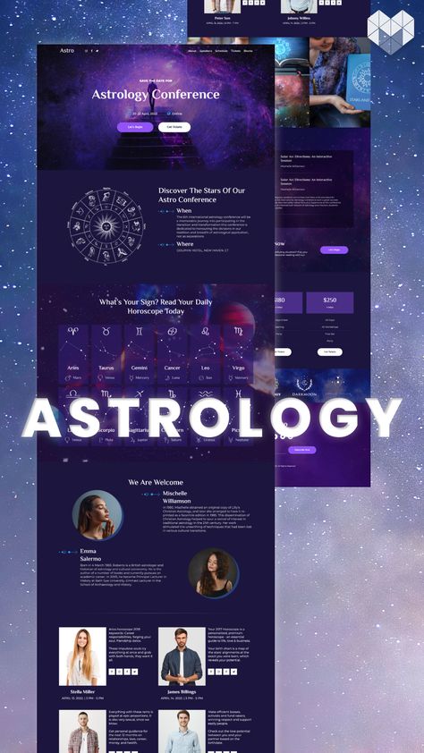 Astrologer Website Design, Psychic Website Design, Magic Website Design, Magical Website Design, Astrology Website Design, Tarot Website, Magic Website, Scorpio Style, Conference Website