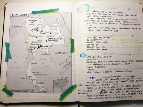 Un carnet de voyage dans un bullet journal ? - Creabujo Photo Polaroid, Diy Journal, Bullet Journals, Travel Book, Travel Journal, Laos, Philosophy, Art Journal, For Everyone