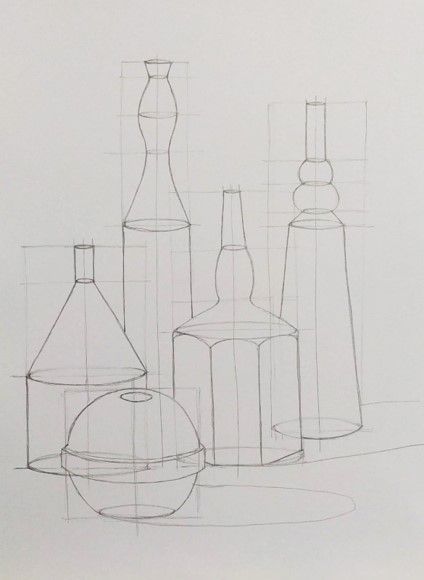 Still Life Contour Drawing, Static Nature, Drawings To Trace, Geometric Shapes Drawing, High School Art Projects, Pencil Drawings For Beginners, Furniture Design Sketches, Realistic Pencil Drawings, Interior Design Drawings